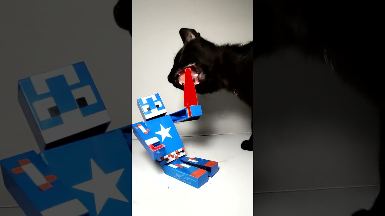Minecraft ASMR Mukbang Eating Sword 🧡 Cat