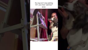 Talented Dog Paints For Crowd