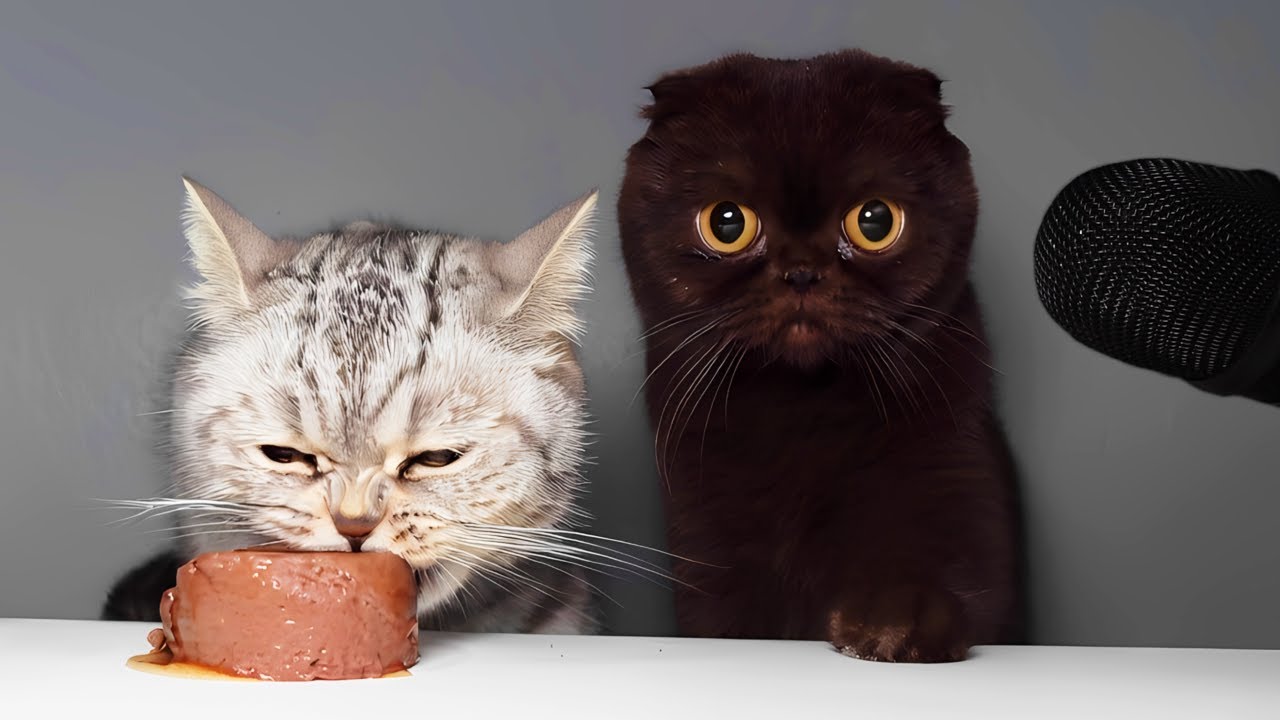 Cute Cats Eating Wet Food ASMR 🐾🥣