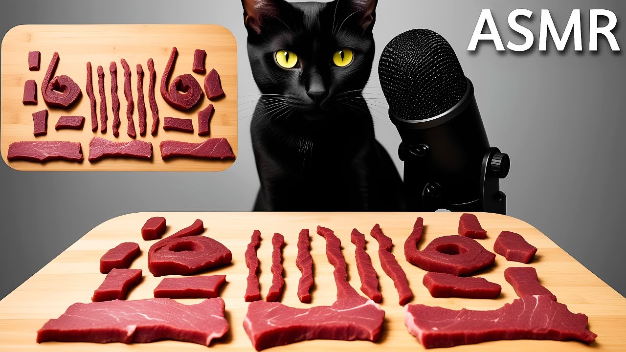 ASMR Mukbang | Cat Eating Beef 🥩