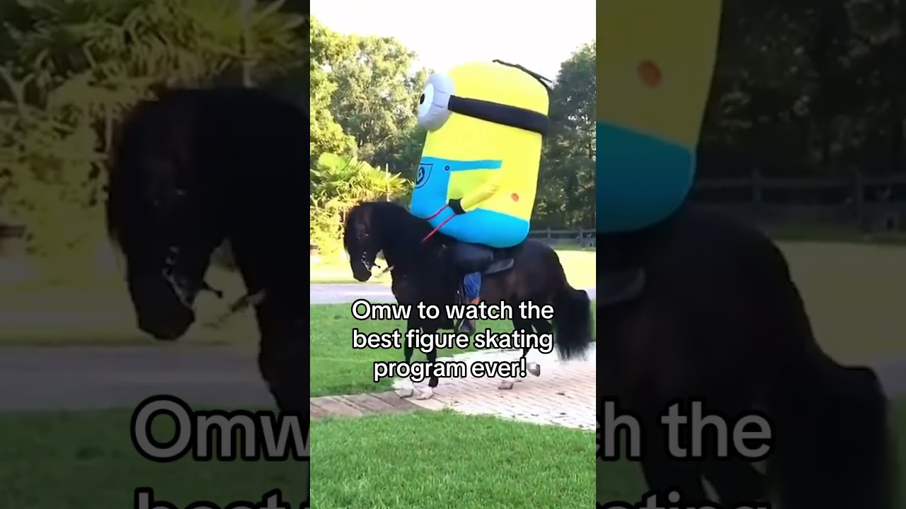 Minions!!! Let’s go watch the men’s figure skating event! 🤣🐴 #figureskating #minions #olympics